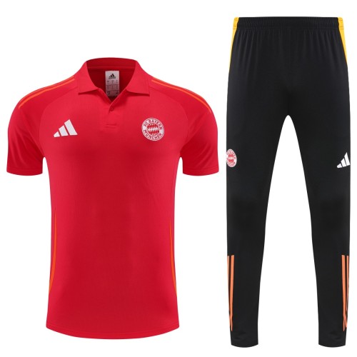 Bayern Munich 25/26 Polo and Pants Set Red