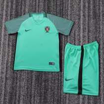 Kids Portugal 2016 Euro Away Retro Kit