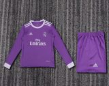 Kids Real Madrid 2016/2017 Away Long Sleeve Retro Kit