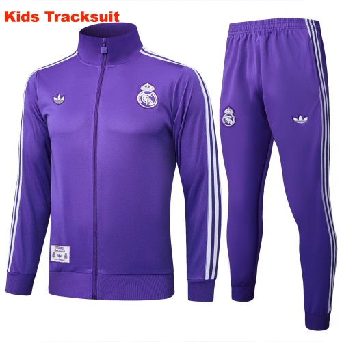 Kids Real Madrid 25/26 Retro Training Jacket and Pants Set E2505