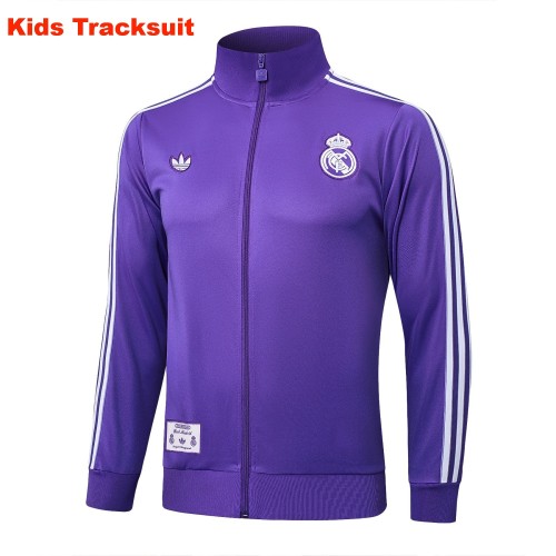 Kids Real Madrid 25/26 Retro Training Jacket and Pants Set E2505