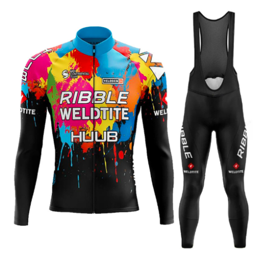 Road Race Pro Team Cycling Long-sleeved Fleece Suit Strava