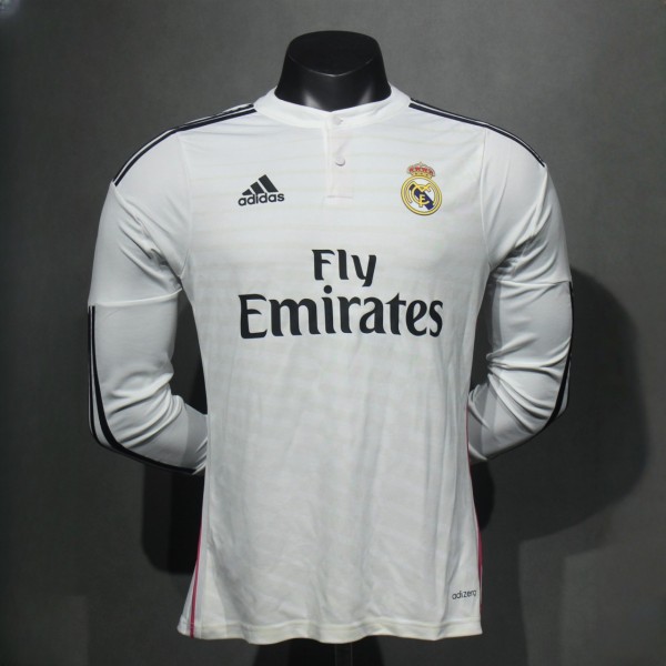 Player Version Real Madrid 2014/2015 Home Long Sleeve Authentic Retro Jersey