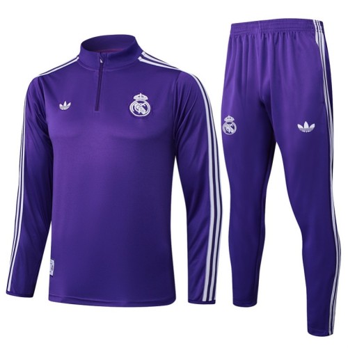 Real Madrid 25/26 Retro Half-Zip Training Top and Pants Set B2515