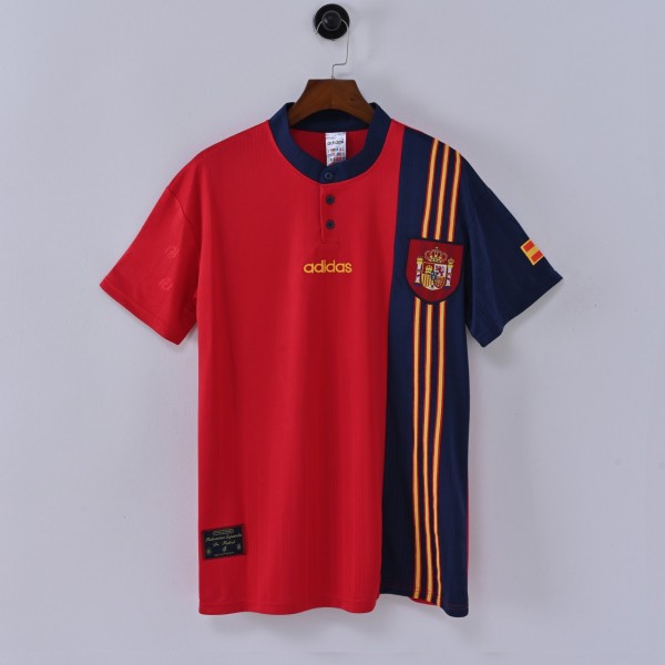 Spain 1996 Euro Home Retro Jersey