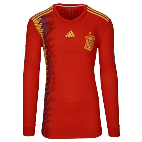 Spain 2018 World Cup Home Long Sleeve Retro Jersey