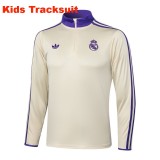Kids Real Madrid 25/26 Retro Half-Zip Training Sweatshirt and Pants Set E2547