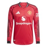 Player Version MUFC 25/26 Home Long Sleeve Authentic Jersey
