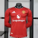 Player Version MUFC 25/26 Home Long Sleeve Authentic Jersey