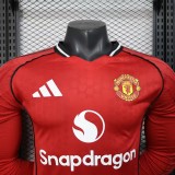 Player Version MUFC 25/26 Home Long Sleeve Authentic Jersey