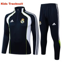 Kids Real Madrid 25/26 Retro Half-Zip Training Sweatshirt and Pants Set E2571