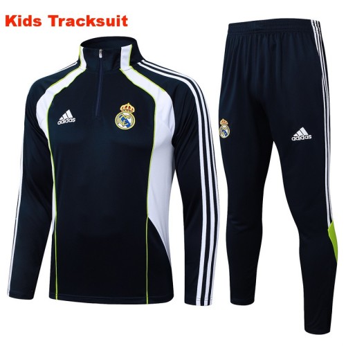 Kids Real Madrid 25/26 Retro Half-Zip Training Sweatshirt and Pants Set E2571