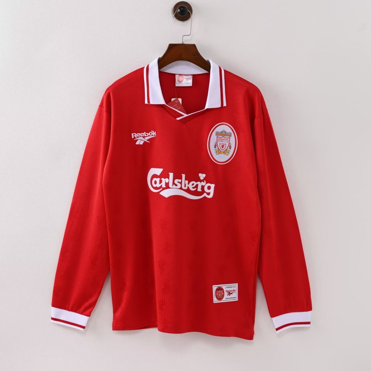 US$ 22.99 - Liverpool 1996/1998 Home Long Sleeve Retro Jersey - m