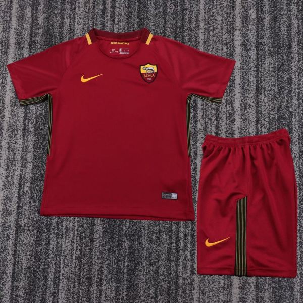 Kids AS Roma 2017/2018 Home Retro Kit