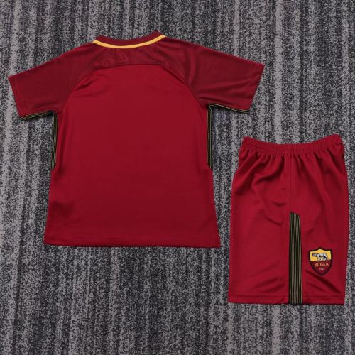 Kids AS Roma 2017/2018 Home Retro Kit