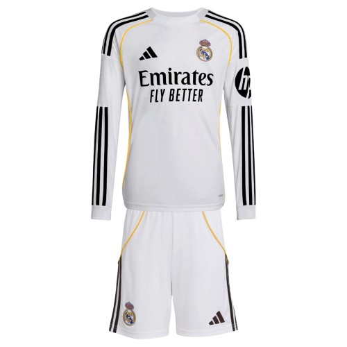 Kids Real Madrid 25/26 Home Long Sleeve Kit