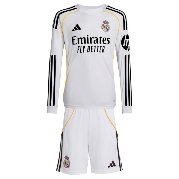 Kids Real Madrid 25/26 Home Long Sleeve Kit