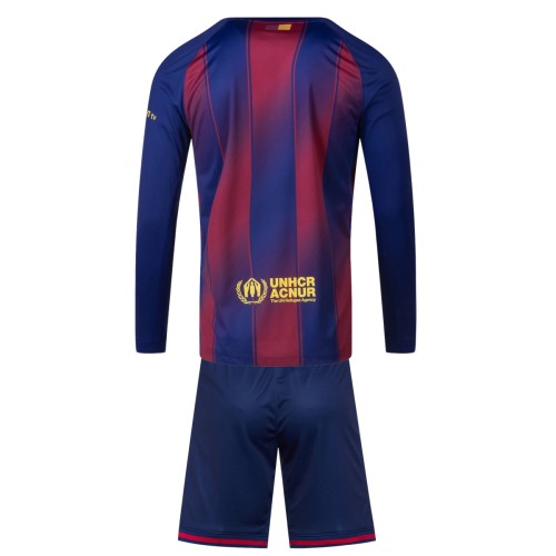 Kids Barcelona 25/26 Home Long Sleeve Jersey and Short Kit
