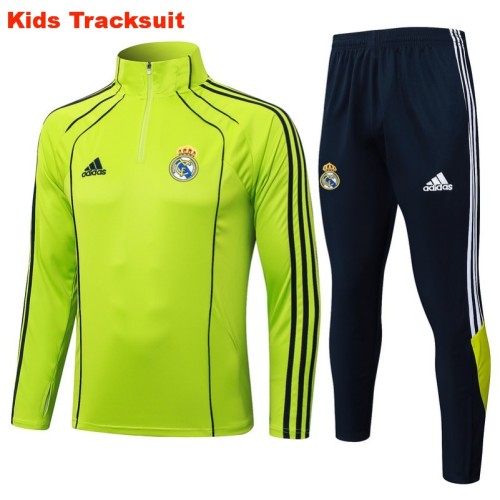 Kids Real Madrid 25/26 Retro Half-Zip Training Sweatshirt and Pants Set E2574