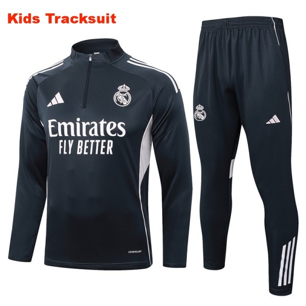 Kids Real Madrid 25/26 Half-Zip Training Sweatshirt and Pants Set E2594