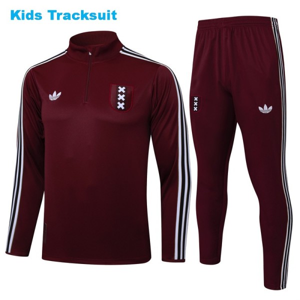 Kids Ajax 25/26 Retro Half-Zip Training Sweatshirt and Pants Set E2598