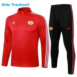 Kids MUFC 25/26 Retro Half-Zip Training Sweatshirt and Pants Set E2596