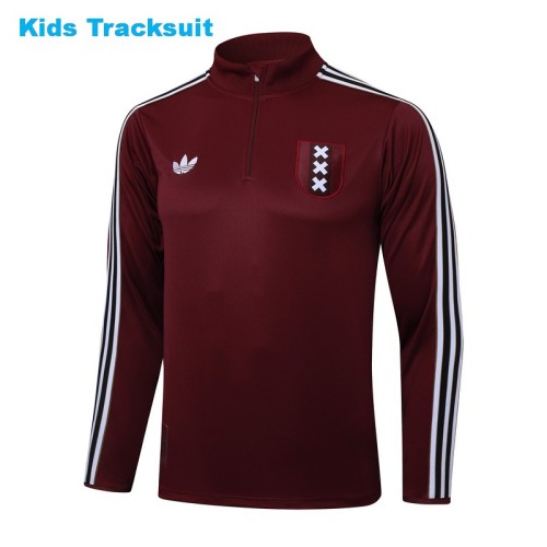 Kids Ajax 25/26 Retro Half-Zip Training Sweatshirt and Pants Set E2598