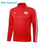 Kids MUFC 25/26 Retro Half-Zip Training Sweatshirt and Pants Set E2596