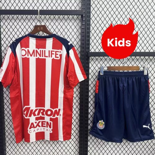Kids Chivas 25/26 Home Jersey and Short Kit