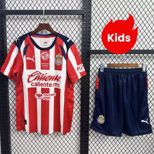 Kids Chivas 25/26 Home Jersey and Short Kit