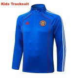 Kids MUFC 25/26 Retro Half-Zip Training Sweatshirt and Pants Set E25102