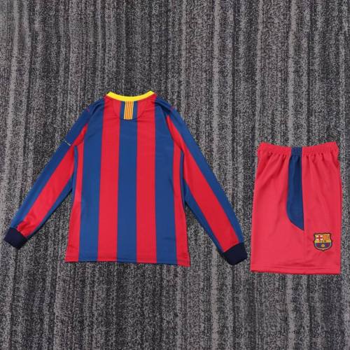 Kids Barcelona 2010/2011 Home Retro Long Sleeve Kit