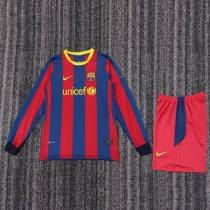 Kids Barcelona 2010/2011 Home Retro Long Sleeve Kit