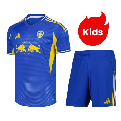 Kids Leeds United 25/26 Away Jersey and Short Kit