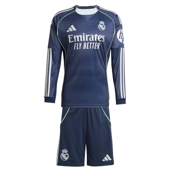 Kids Real Madrid 25/26 Away Long Sleeve Kit