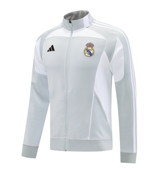 Real Madrid 25/26 Full-Zip Team Track Jacket - Light Gray
