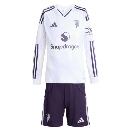 Kids MUFC 25/26 Away Long Sleeve Jersey and Short Kit