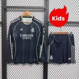Kids Real Madrid 25/26 Away Long Sleeve Kit
