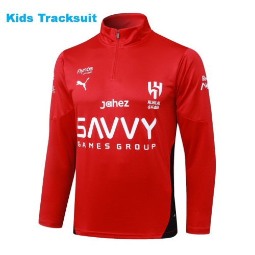 Kids Al Hilal SFC 25/26 Half-Zip Training Sweatshirt and Pants Set E25170