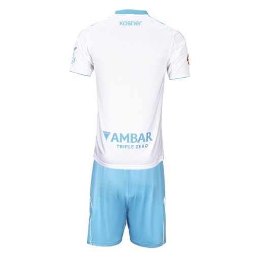 Kids Real Zaragoza 25/26 Home Jersey and Short Kit