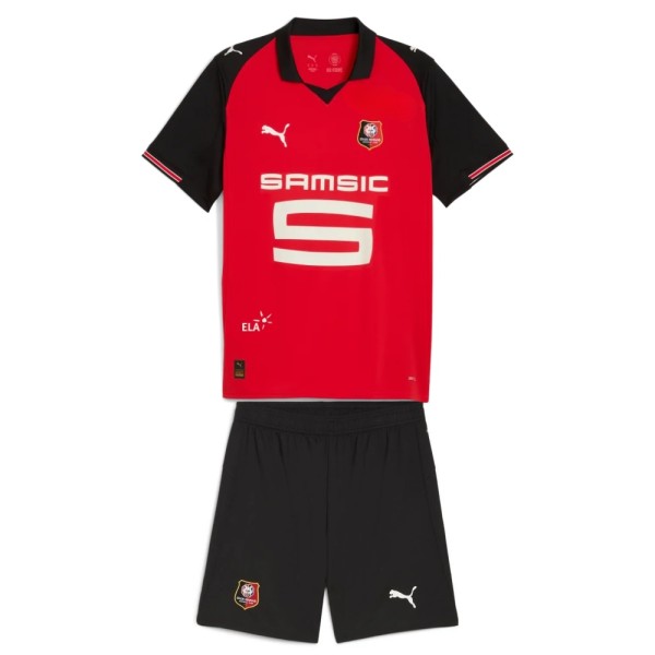 Kids Stade Rennais 25/26 Home Jersey and Short Kit