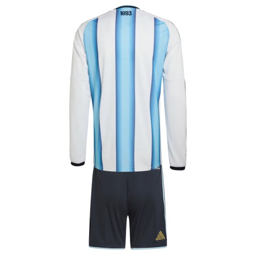 Kids Argentina 2026 Home Long Sleeve Jersey and Short Kit