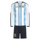 Kids Argentina 2026 Home Long Sleeve Jersey and Short Kit