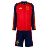 Kids Spain 2026 Home Long Sleeve Jersey and Short Kit