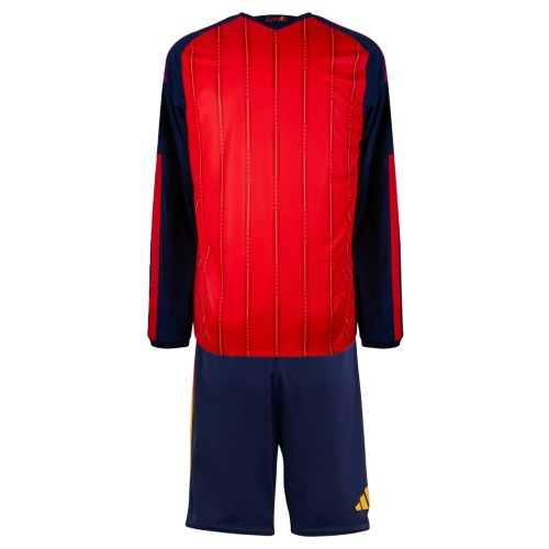Kids Spain 2026 Home Long Sleeve Jersey and Short Kit