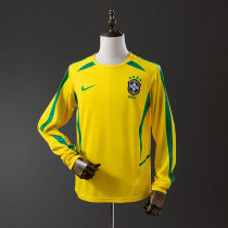 Brazil 2002/2004 Home Long Sleeve Retro Jersey