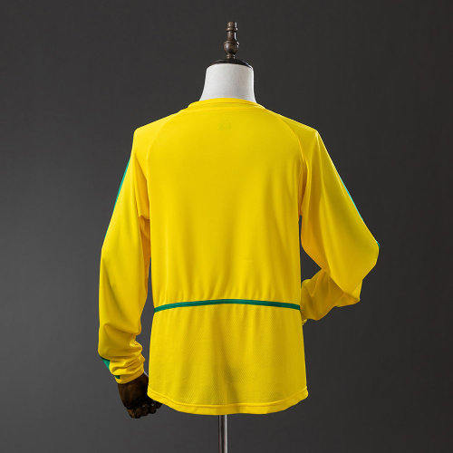 Brazil 2002/2004 Home Long Sleeve Retro Jersey