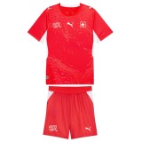 Kids Switzerland 2026 Home Jersey and Short Kit