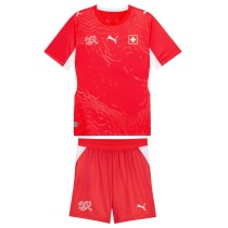 Kids Switzerland 2026 Home Jersey and Short Kit