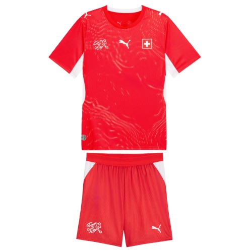 Kids Switzerland 2026 Home Jersey and Short Kit